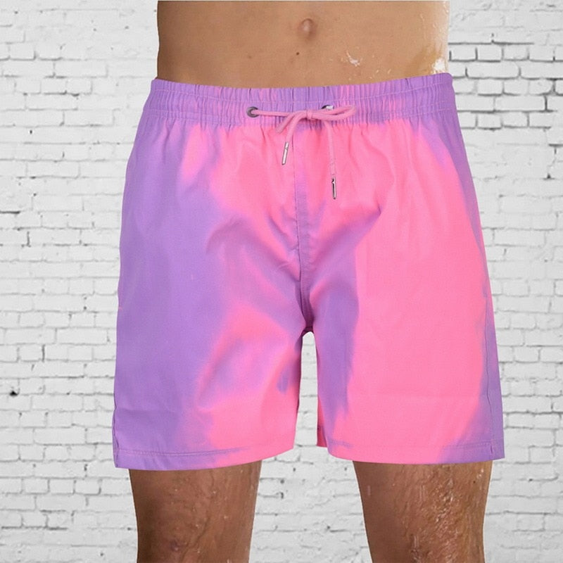 Dropshipping Magical Change Color Beach Shorts Summer Men Swimming Trunks Swimwear Swimsuit Quick Dry bathing shorts Beach Pant